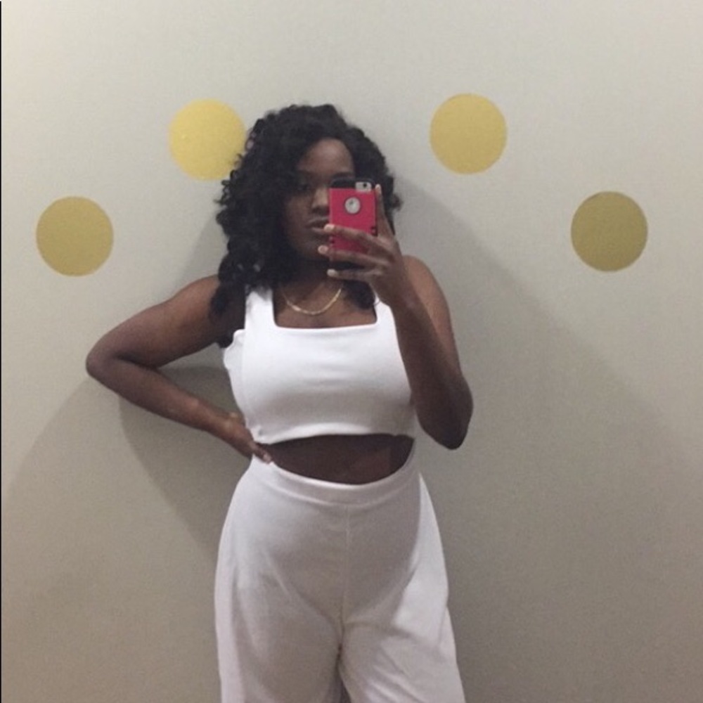 White Boohoo Jumpsuit
